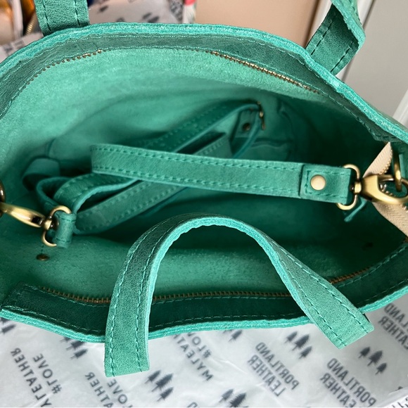 Portland Leather mini zip crossbody tote in reef - Picture 6 of 6